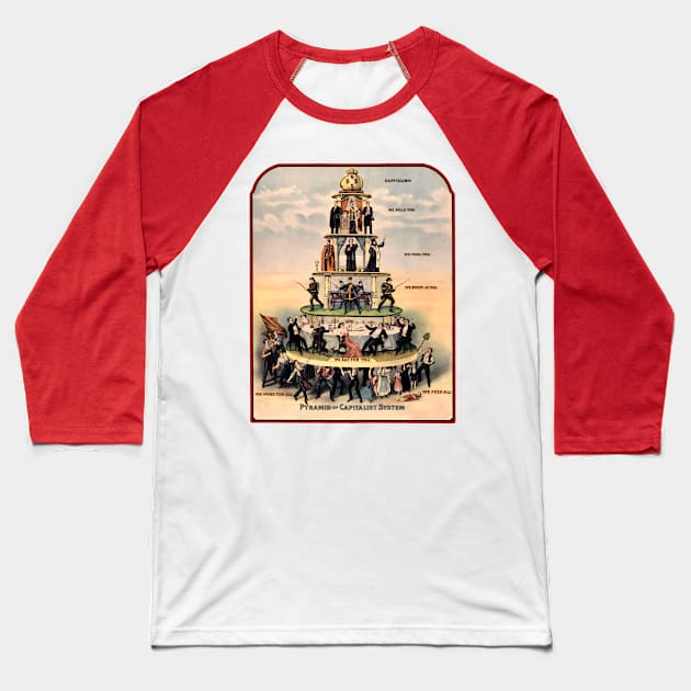 The Pyramid of the Capitalist System - How they Crush the Working Class Baseball T-Shirt by Voices of Labor